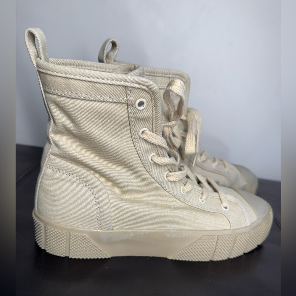 Zara Canvas Platform HIGH TOP Trainers Tennis Shoes size 38